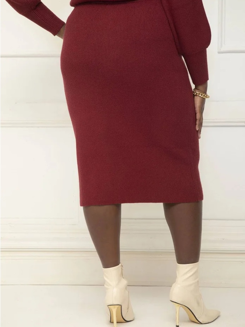 Eloquii Elements Women’s Plus Pencil Sweater Skirt - Picture 2 of 2